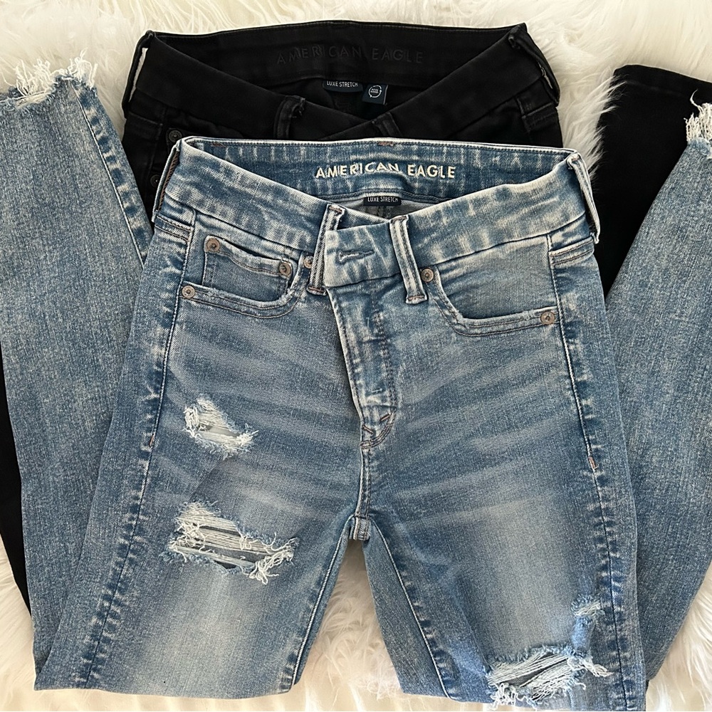 Bundle American Eagle Luxe Stretch High Rise Jeggings 0 Short